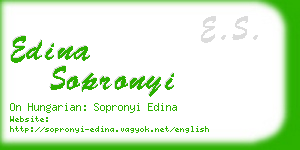 edina sopronyi business card